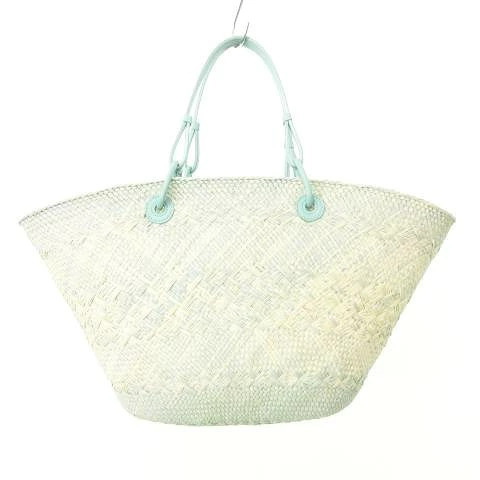 Loewe Anagram Basket Straw Tan Shoulder Bag Blue